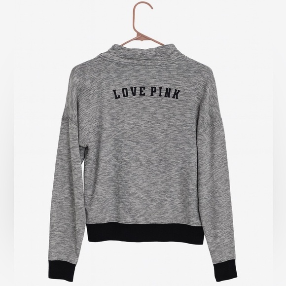 PINK Victoria’s Secret Black/Gray Cowl Neck Pullover Sweatshirt Women’s … - Picture 3 of 3